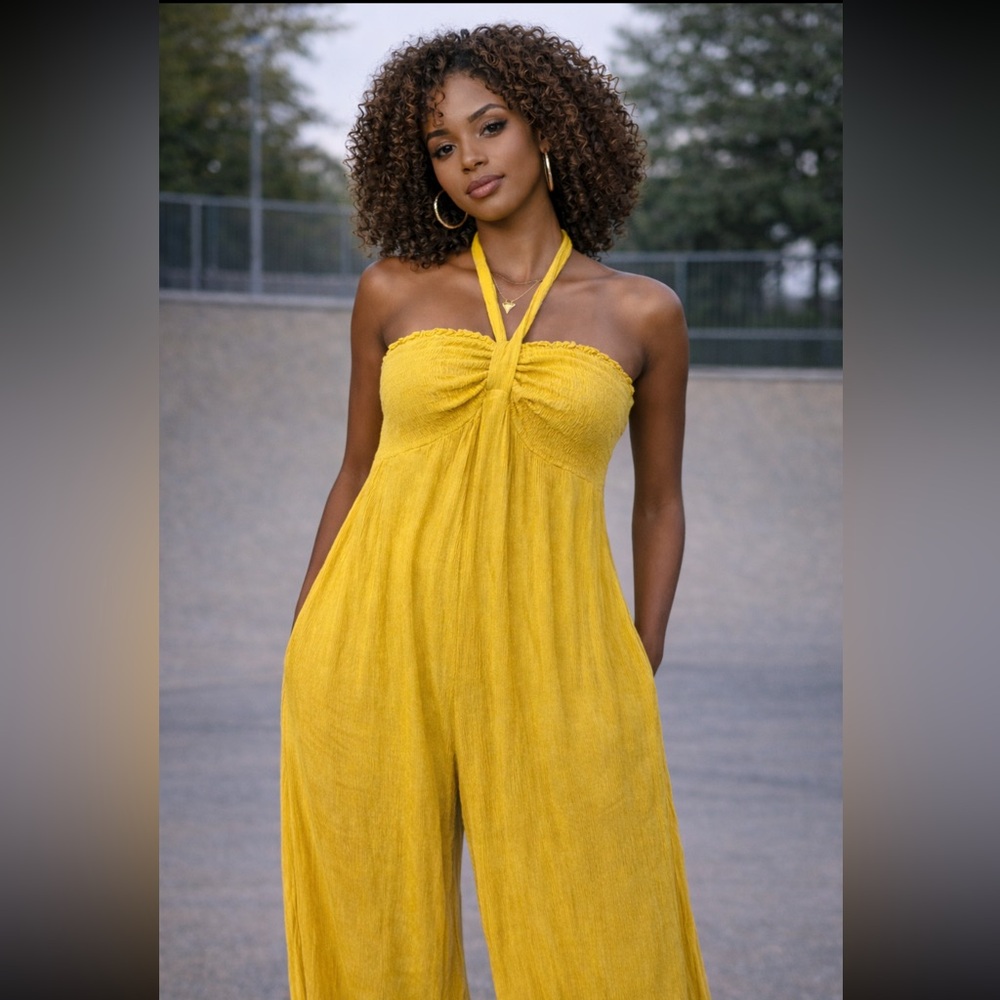Yellow Halter Maxi Dress